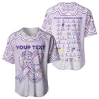 Personalised Epilepsy Awareness Alphabet Baseball Jersey Purple Ribbon Butterfly Cute Style