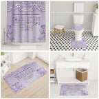 Epilepsy Awareness Alphabet Bathroom Set Purple Ribbon Butterfly Cute Style