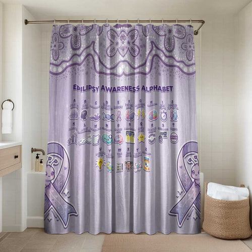 Epilepsy Awareness Alphabet Bathroom Set Purple Ribbon Butterfly Cute Style