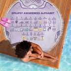 Epilepsy Awareness Alphabet Beach Blanket Purple Ribbon Butterfly Cute Style