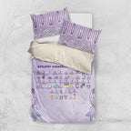 Epilepsy Awareness Alphabet Bedding Set Purple Ribbon Butterfly Cute Style