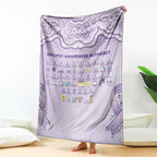 Epilepsy Awareness Alphabet Blanket Purple Ribbon Butterfly Cute Style