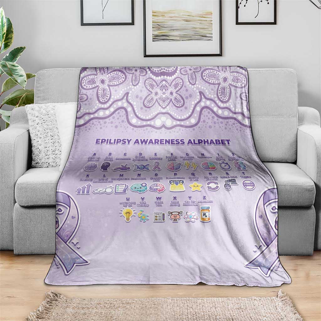Epilepsy Awareness Alphabet Blanket Purple Ribbon Butterfly Cute Style