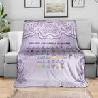 Epilepsy Awareness Alphabet Blanket Purple Ribbon Butterfly Cute Style