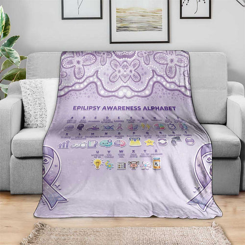 Epilepsy Awareness Alphabet Blanket Purple Ribbon Butterfly Cute Style