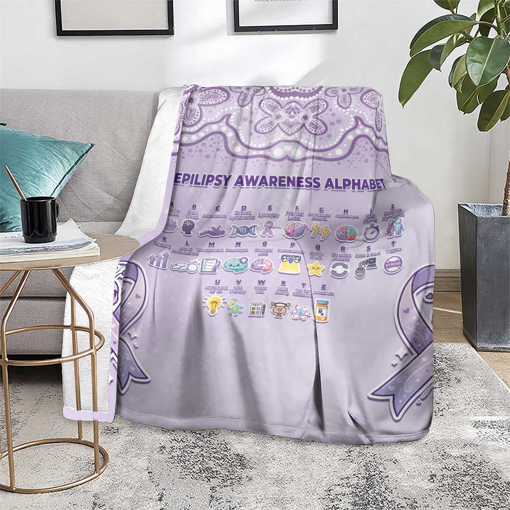 Epilepsy Awareness Alphabet Blanket Purple Ribbon Butterfly Cute Style