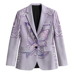 Personalised Epilepsy Awareness Alphabet Blazer Purple Ribbon Butterfly Cute Style