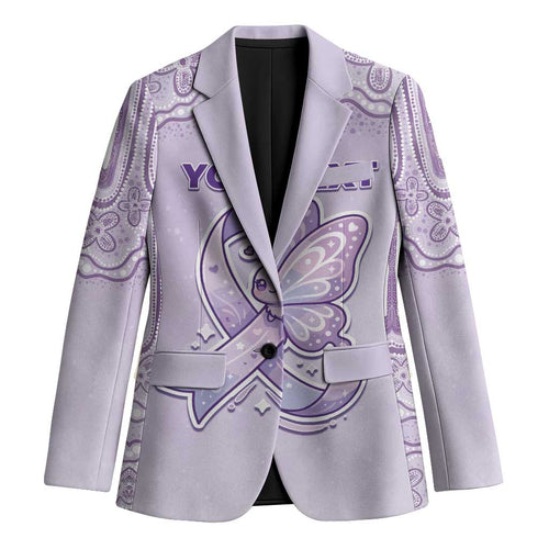 Personalised Epilepsy Awareness Alphabet Blazer Purple Ribbon Butterfly Cute Style