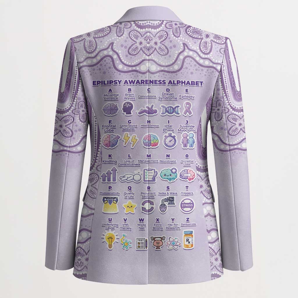 Personalised Epilepsy Awareness Alphabet Blazer Purple Ribbon Butterfly Cute Style