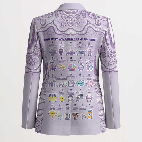 Personalised Epilepsy Awareness Alphabet Blazer Purple Ribbon Butterfly Cute Style