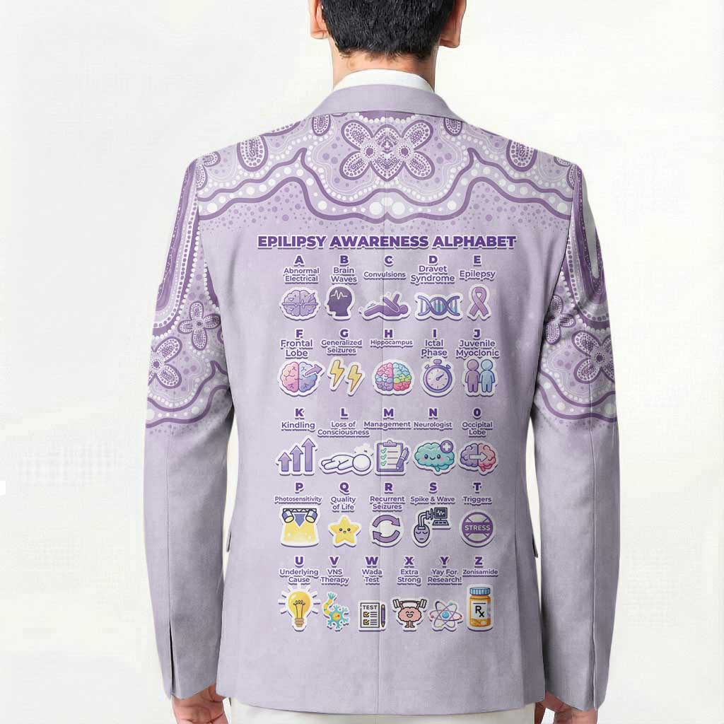 Personalised Epilepsy Awareness Alphabet Blazer Purple Ribbon Butterfly Cute Style