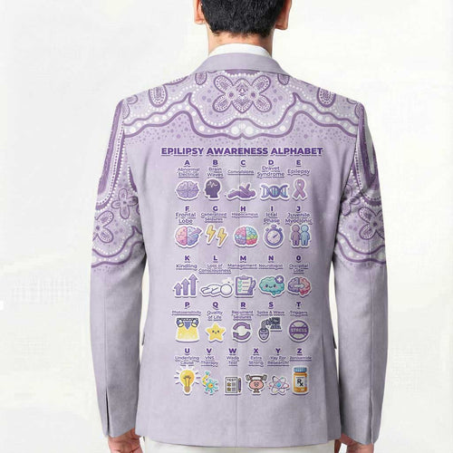 Personalised Epilepsy Awareness Alphabet Blazer Purple Ribbon Butterfly Cute Style