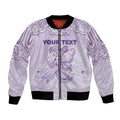 Personalised Epilepsy Awareness Alphabet Bomber Jacket Purple Ribbon Butterfly Cute Style
