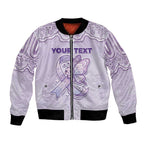 Personalised Epilepsy Awareness Alphabet Bomber Jacket Purple Ribbon Butterfly Cute Style