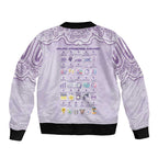 Personalised Epilepsy Awareness Alphabet Bomber Jacket Purple Ribbon Butterfly Cute Style