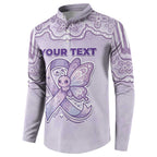 Personalised Epilepsy Awareness Alphabet Button Sweatshirt Purple Ribbon Butterfly Cute Style