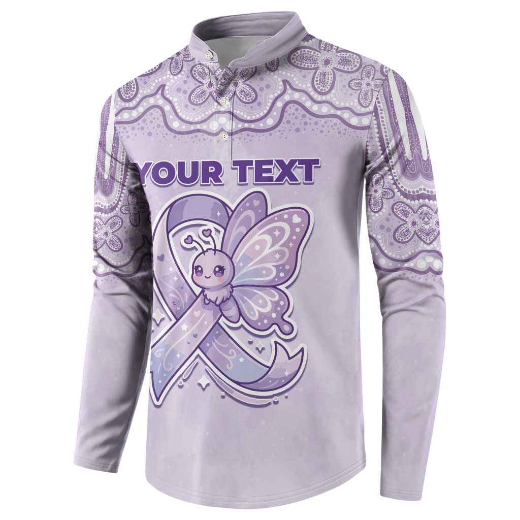 Personalised Epilepsy Awareness Alphabet Button Sweatshirt Purple Ribbon Butterfly Cute Style