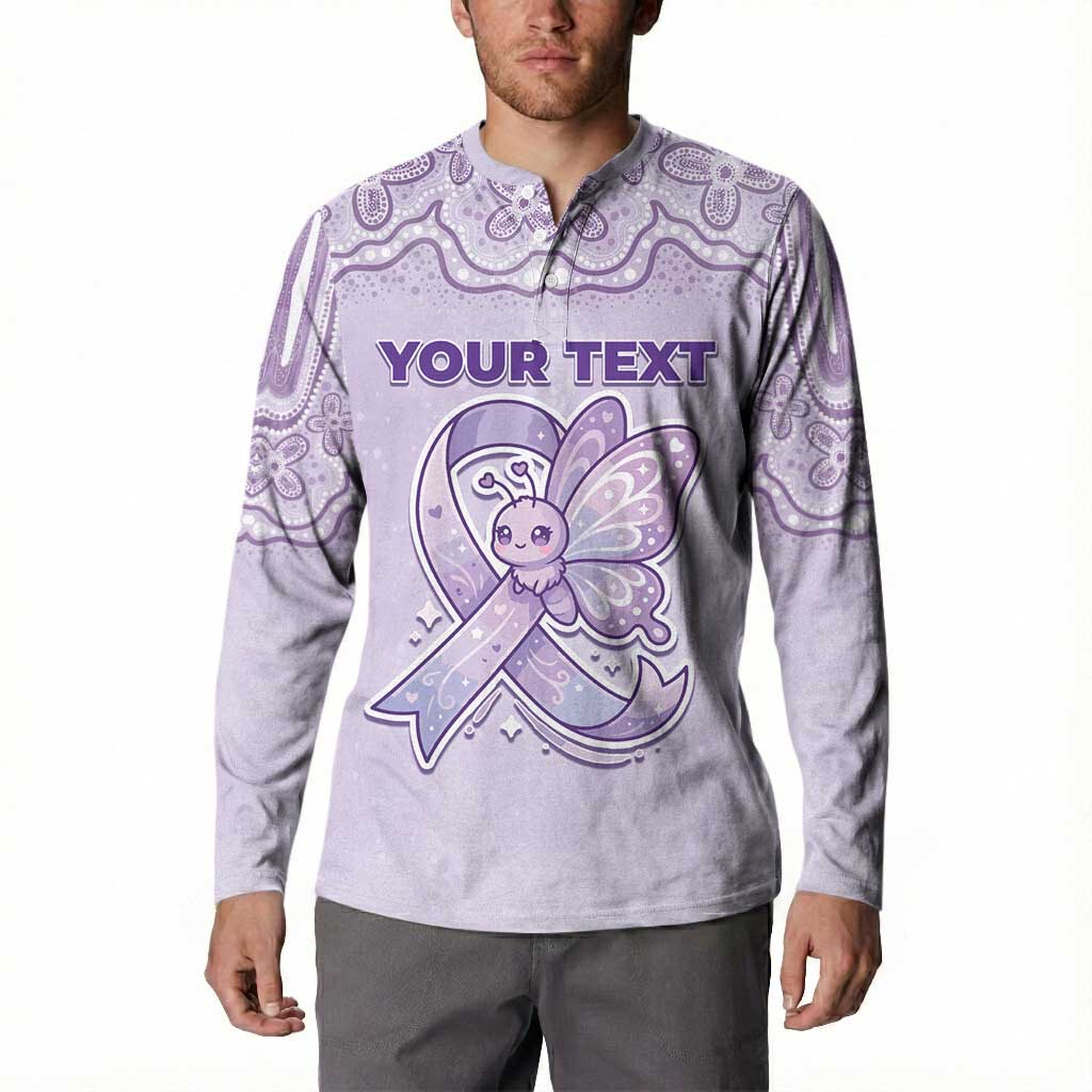 Personalised Epilepsy Awareness Alphabet Button Sweatshirt Purple Ribbon Butterfly Cute Style