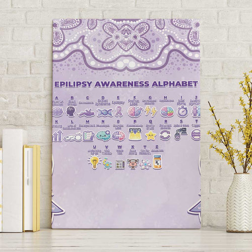 Epilepsy Awareness Alphabet Canvas Wall Art Purple Ribbon Butterfly Cute Style