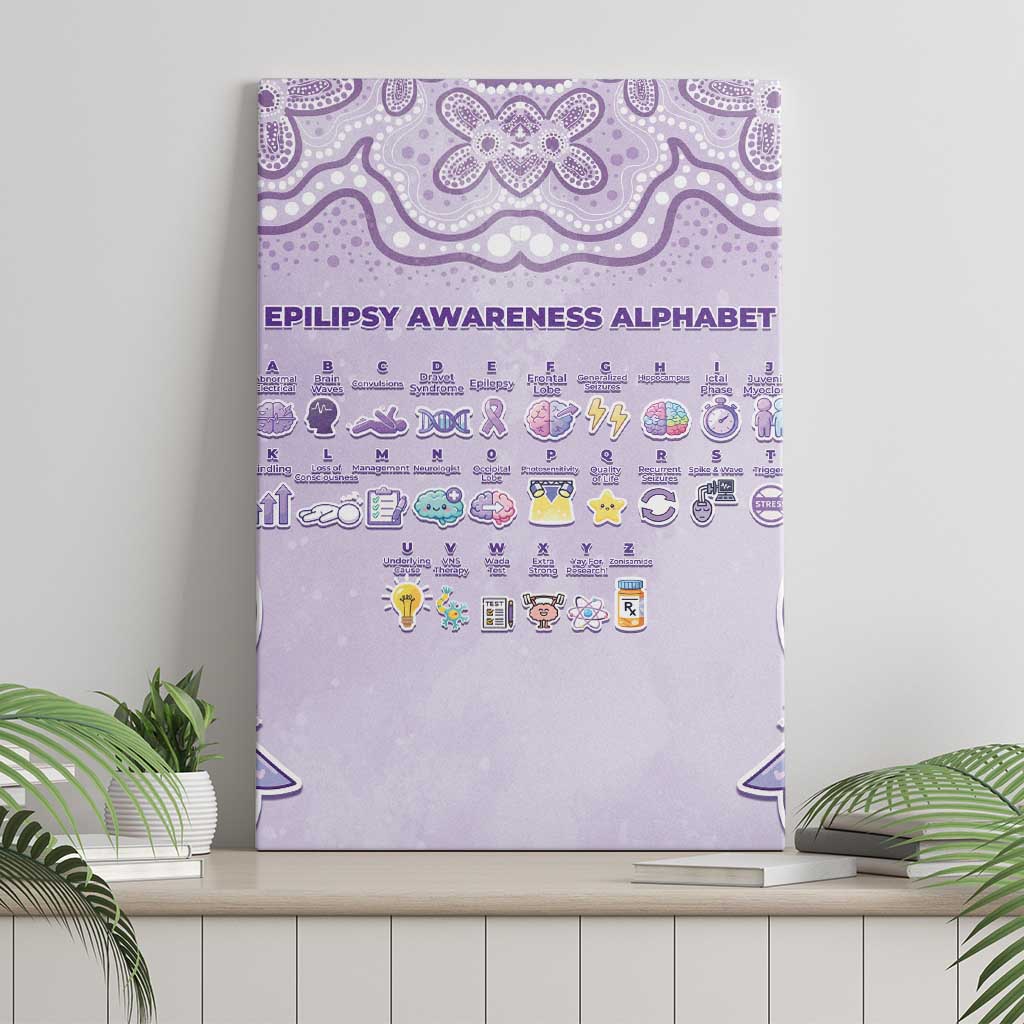 Epilepsy Awareness Alphabet Canvas Wall Art Purple Ribbon Butterfly Cute Style