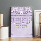 Epilepsy Awareness Alphabet Canvas Wall Art Purple Ribbon Butterfly Cute Style