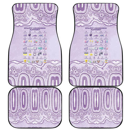 Epilepsy Awareness Alphabet Car Mats Purple Ribbon Butterfly Cute Style