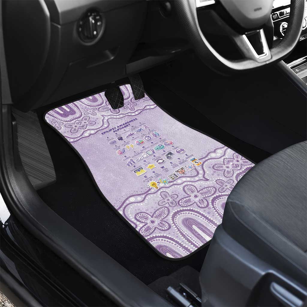 Epilepsy Awareness Alphabet Car Mats Purple Ribbon Butterfly Cute Style
