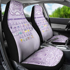 Epilepsy Awareness Alphabet Car Seat Cover Purple Ribbon Butterfly Cute Style