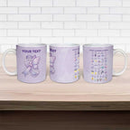 Personalised Epilepsy Awareness Alphabet Ceramic Mug Purple Ribbon Butterfly Cute Style