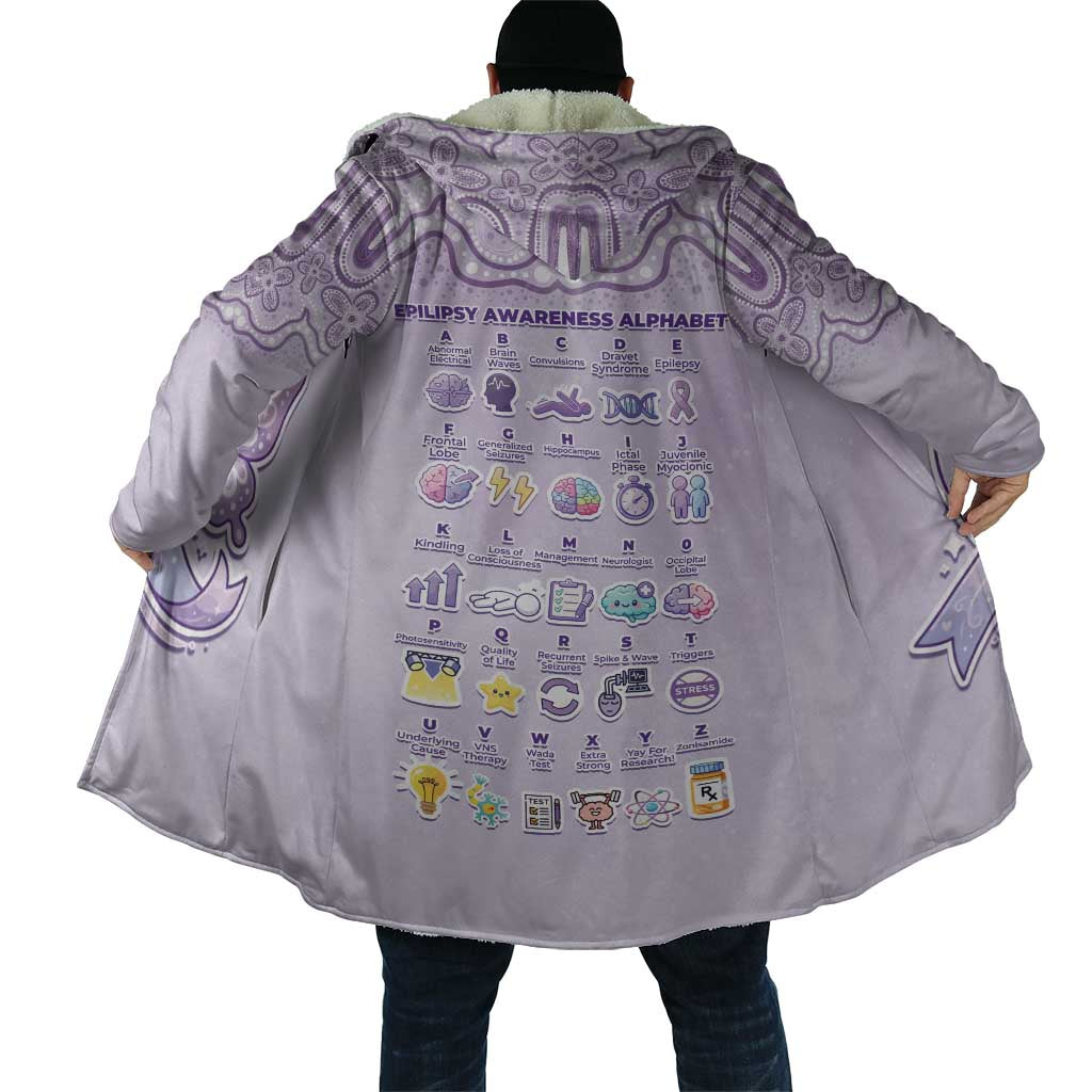 Personalised Epilepsy Awareness Alphabet Cloak Purple Ribbon Butterfly Cute Style