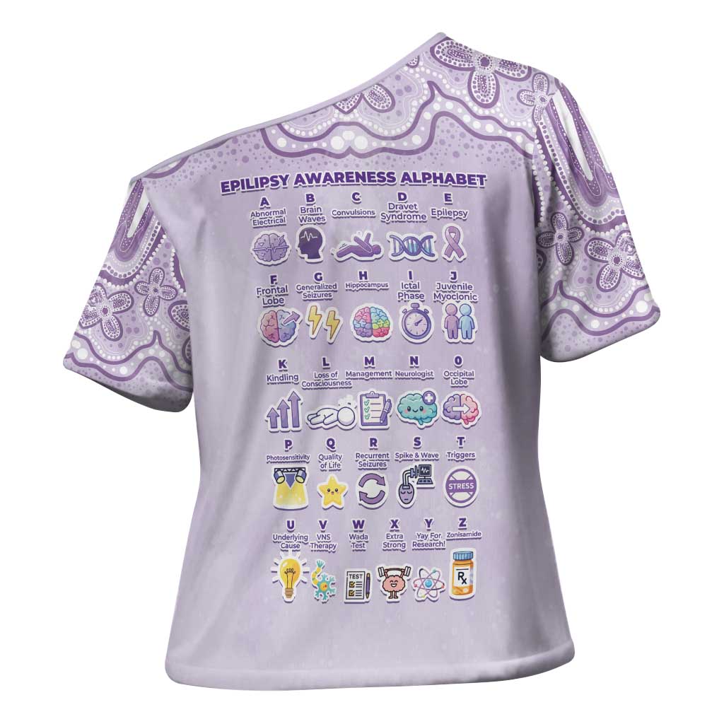 Personalised Epilepsy Awareness Alphabet Cross Shoulder Shirt Purple Ribbon Butterfly Cute Style