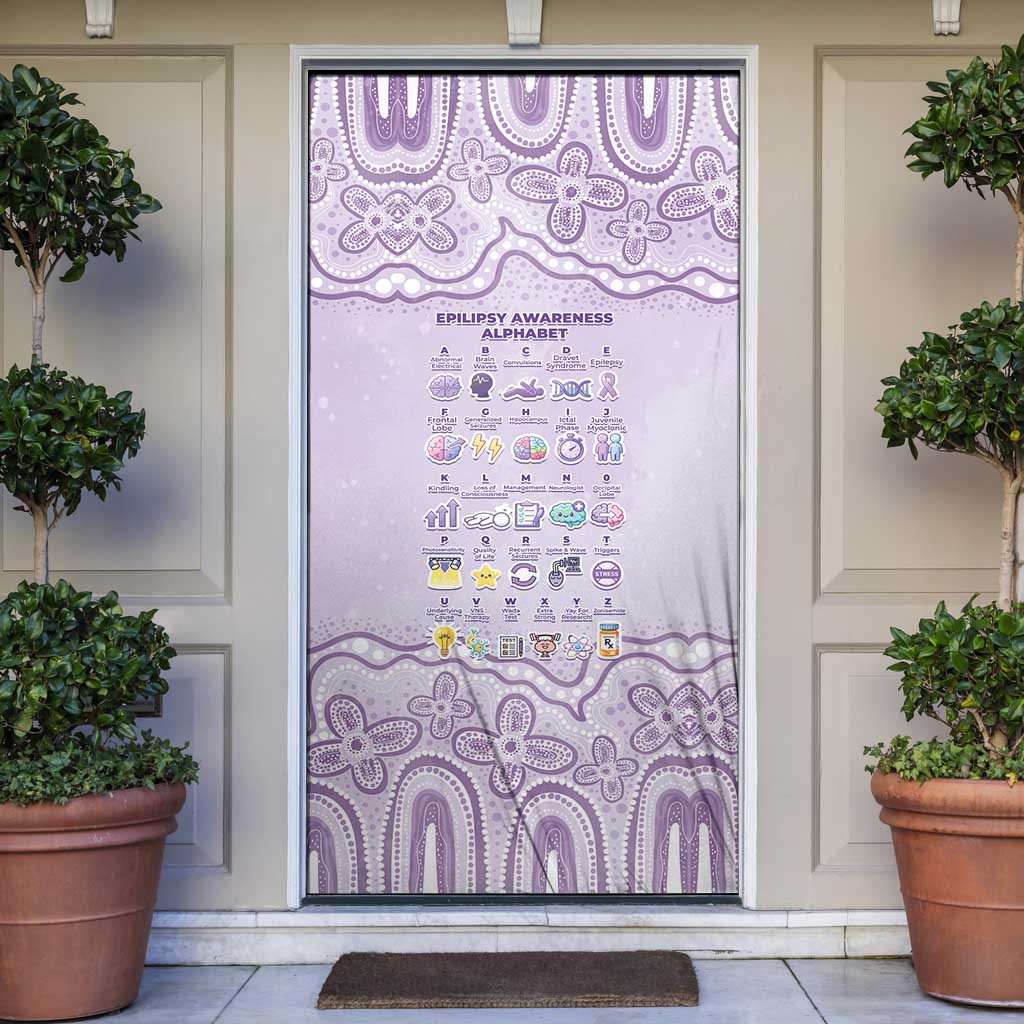 Epilepsy Awareness Alphabet Door Cover Purple Ribbon Butterfly Cute Style