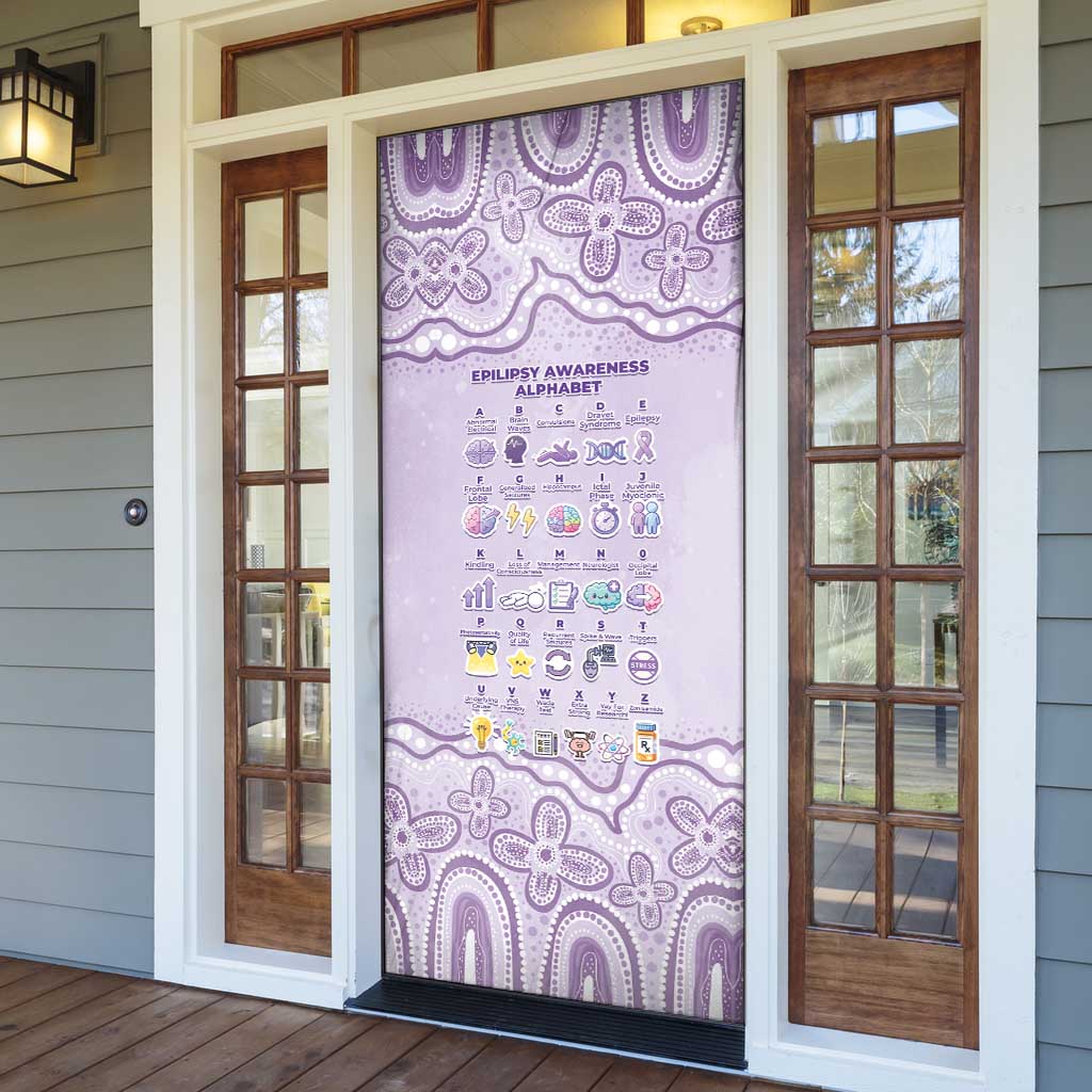 Epilepsy Awareness Alphabet Door Cover Purple Ribbon Butterfly Cute Style