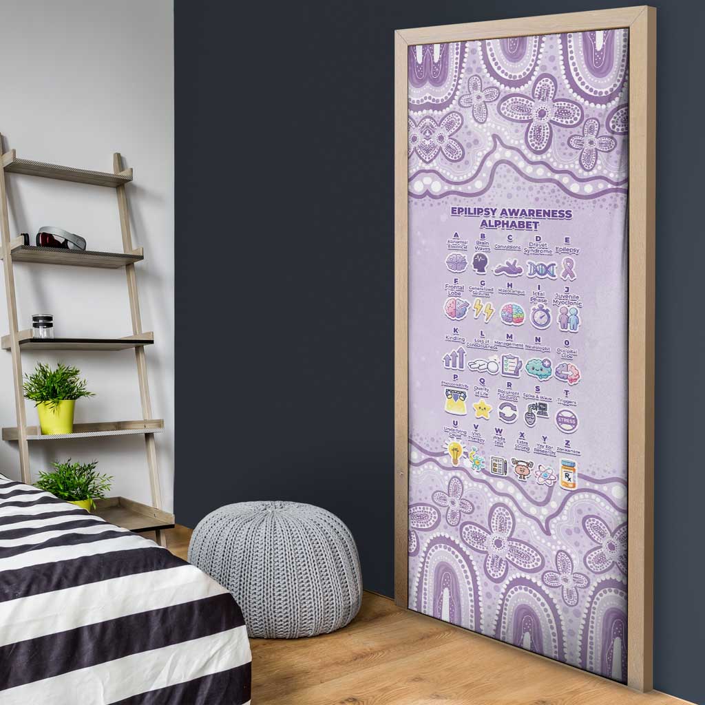 Epilepsy Awareness Alphabet Door Cover Purple Ribbon Butterfly Cute Style
