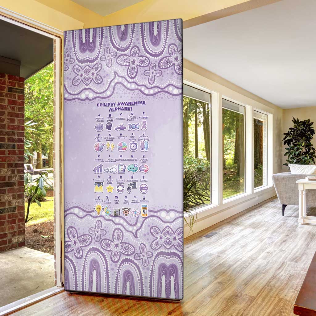 Epilepsy Awareness Alphabet Door Cover Purple Ribbon Butterfly Cute Style