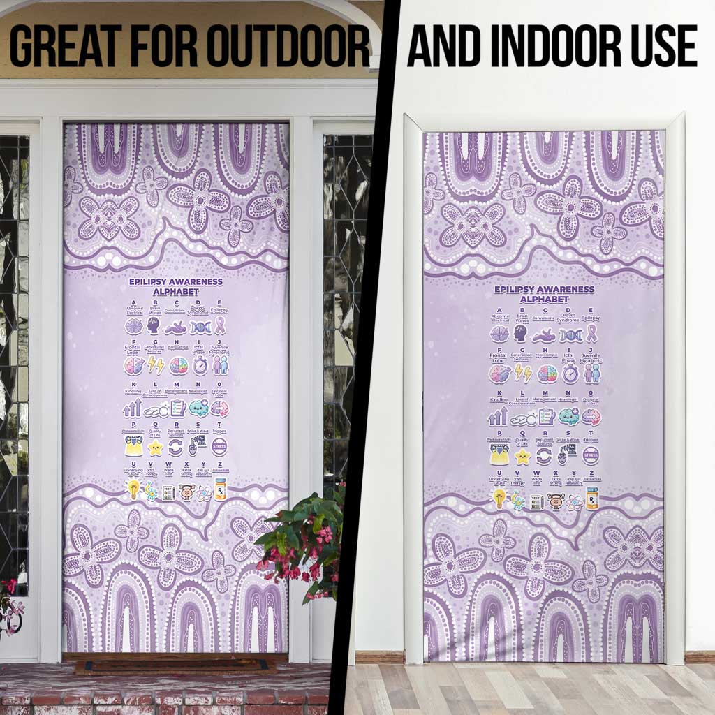 Epilepsy Awareness Alphabet Door Cover Purple Ribbon Butterfly Cute Style