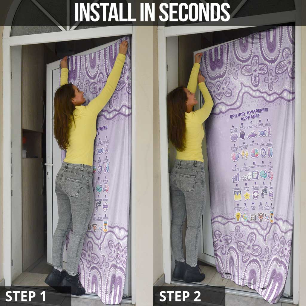 Epilepsy Awareness Alphabet Door Cover Purple Ribbon Butterfly Cute Style