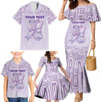 Personalised Epilepsy Awareness Alphabet Family Matching Mermaid Dress and Hawaiian Shirt Purple Ribbon Butterfly Cute Style