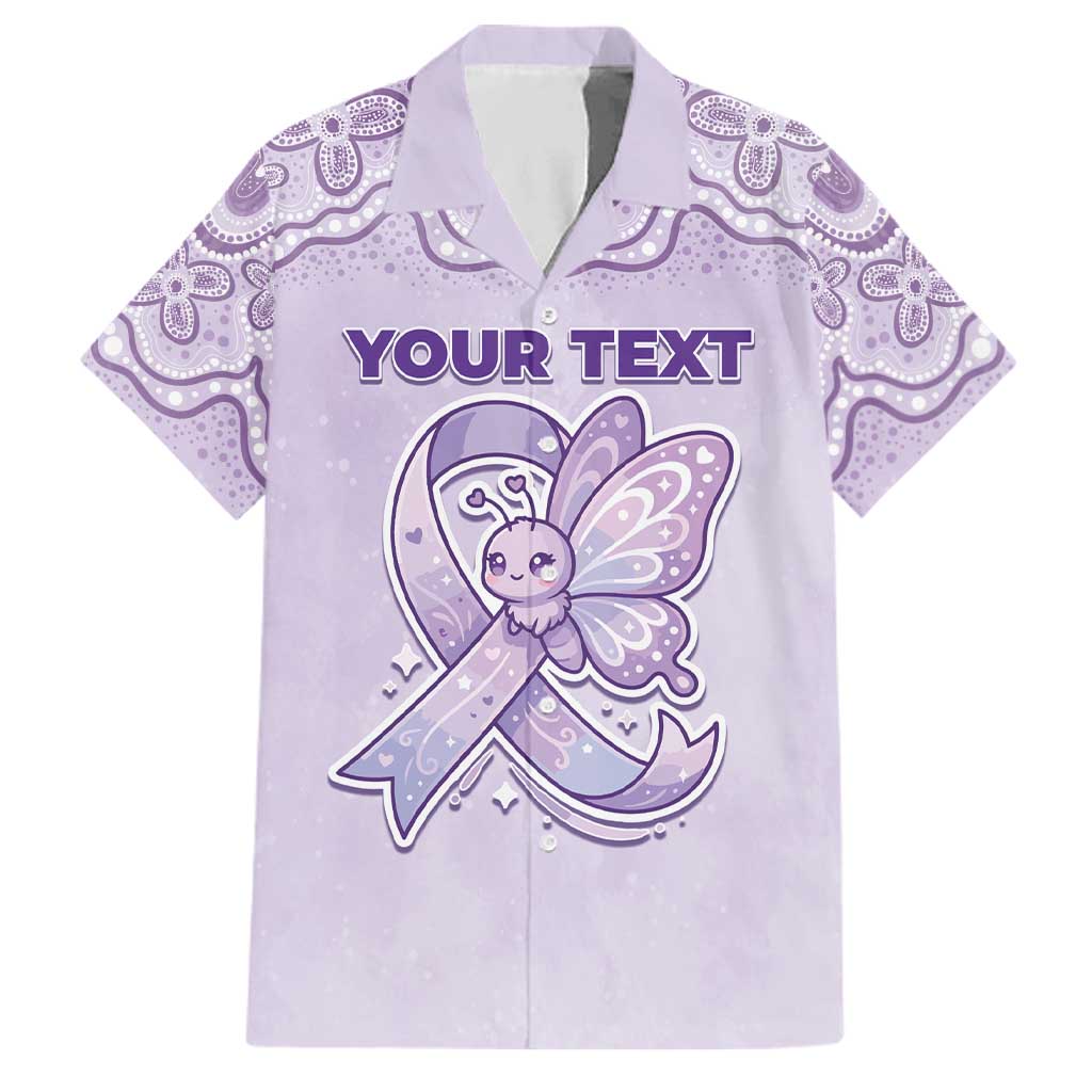 Personalised Epilepsy Awareness Alphabet Family Matching Off The Shoulder Long Sleeve Dress and Hawaiian Shirt Purple Ribbon Butterfly Cute Style