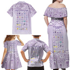 Personalised Epilepsy Awareness Alphabet Family Matching Off Shoulder Maxi Dress and Hawaiian Shirt Purple Ribbon Butterfly Cute Style