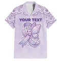 Personalised Epilepsy Awareness Alphabet Family Matching Summer Maxi Dress and Hawaiian Shirt Purple Ribbon Butterfly Cute Style