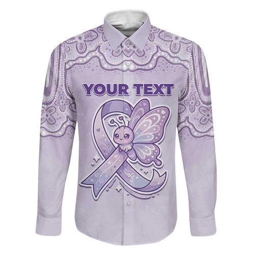Personalised Epilepsy Awareness Alphabet Family Matching Summer Maxi Dress and Hawaiian Shirt Purple Ribbon Butterfly Cute Style