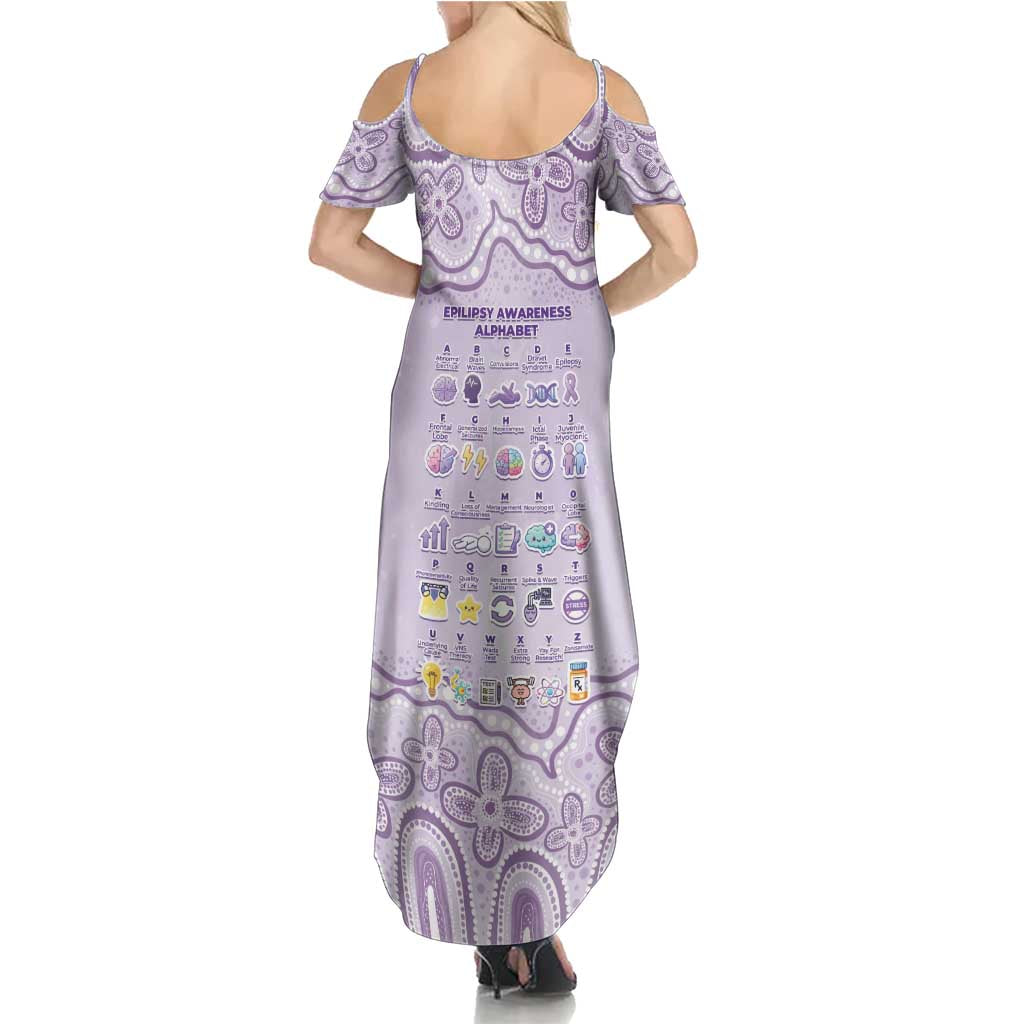 Personalised Epilepsy Awareness Alphabet Family Matching Summer Maxi Dress and Hawaiian Shirt Purple Ribbon Butterfly Cute Style