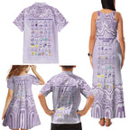 Personalised Epilepsy Awareness Alphabet Family Matching Tank Maxi Dress and Hawaiian Shirt Purple Ribbon Butterfly Cute Style