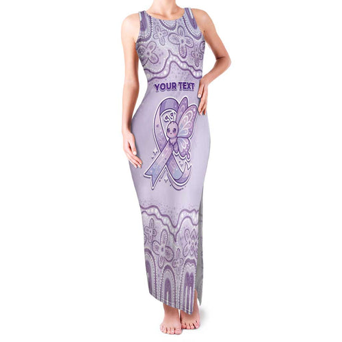 Personalised Epilepsy Awareness Alphabet Family Matching Tank Maxi Dress and Hawaiian Shirt Purple Ribbon Butterfly Cute Style