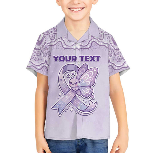 Personalised Epilepsy Awareness Alphabet Family Matching Tank Maxi Dress and Hawaiian Shirt Purple Ribbon Butterfly Cute Style