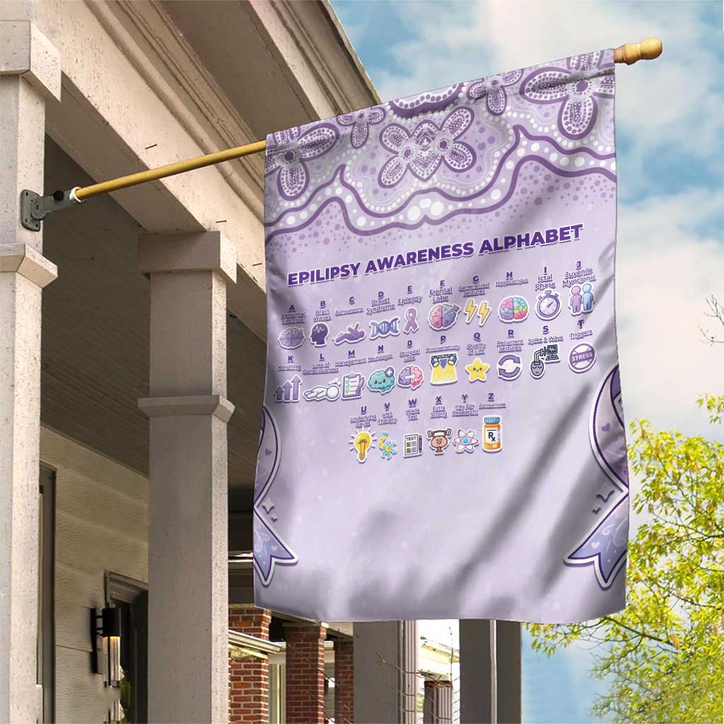 Epilepsy Awareness Alphabet Garden Flag Purple Ribbon Butterfly Cute Style