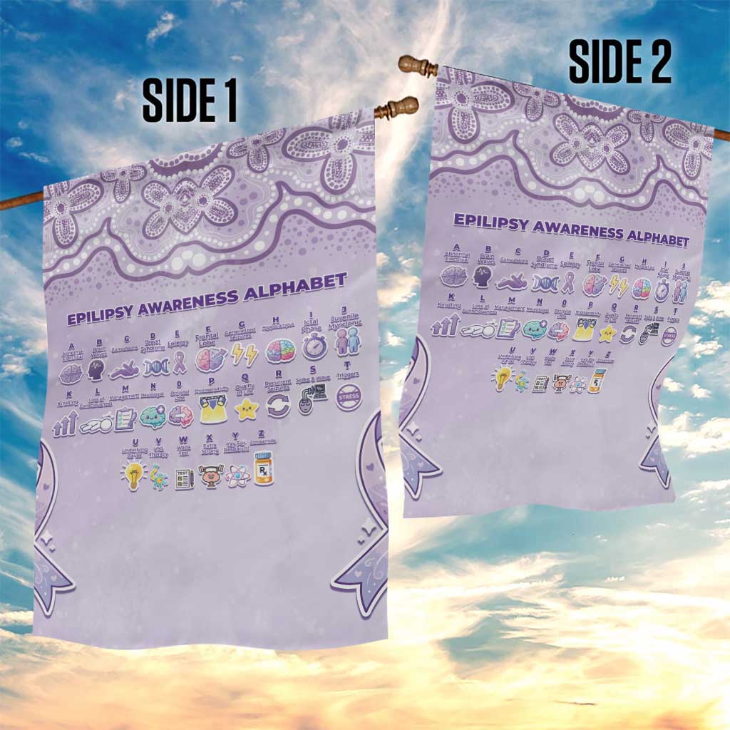 Epilepsy Awareness Alphabet Garden Flag Purple Ribbon Butterfly Cute Style