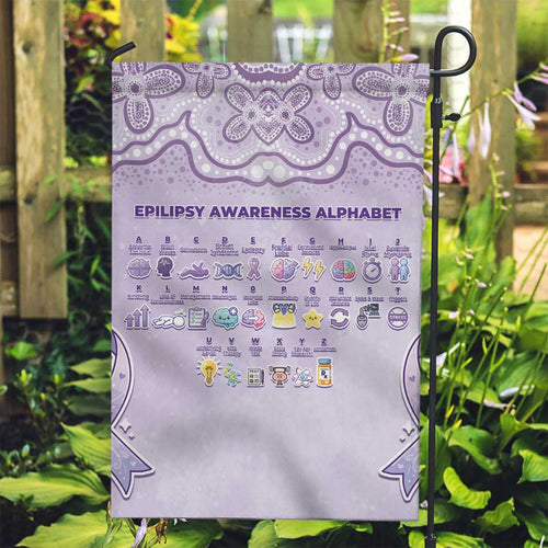 Epilepsy Awareness Alphabet Garden Flag Purple Ribbon Butterfly Cute Style