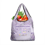 Epilepsy Awareness Alphabet Grocery Bag Purple Ribbon Butterfly Cute Style
